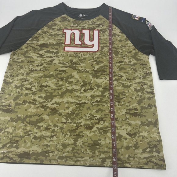 New York Giants Shirt Men's XXL Nike Tee Dri‎ Fit Salute to Service 3/4 Sleeve - Picture 7 of 10